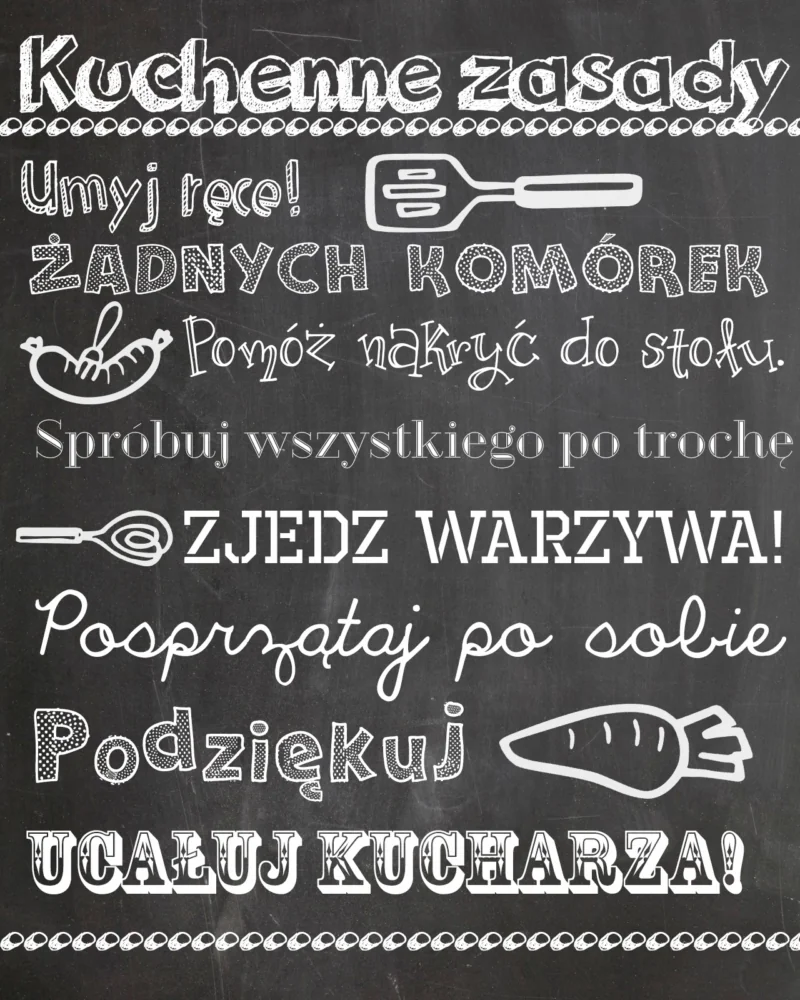 Kuchenne zasady - darmowa wersja do druku Kuchenne zasady - darmowa wersja do druku
