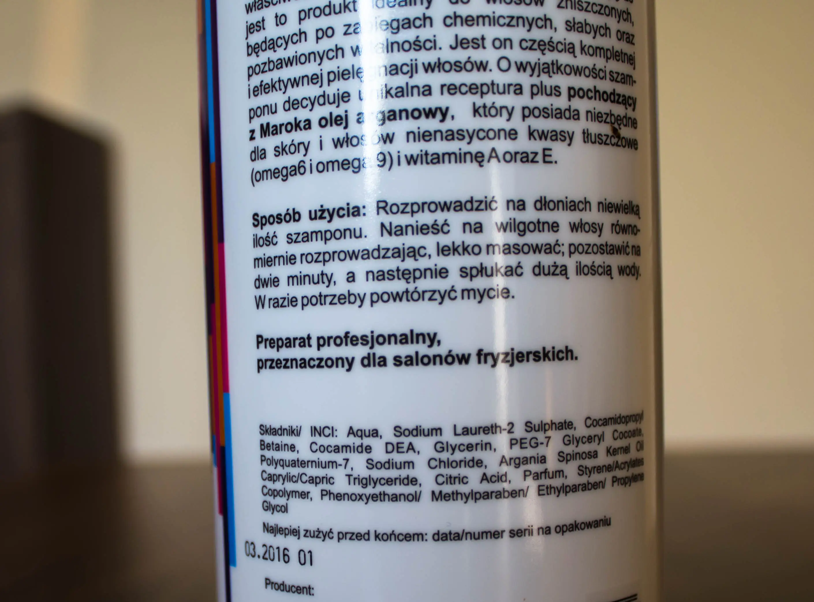 sklad szampon arganowy Pro F