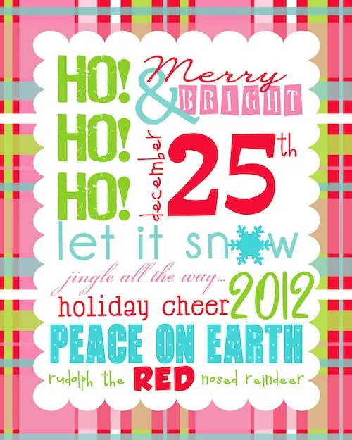 grafika świąteczna do wydrukowania let it snow