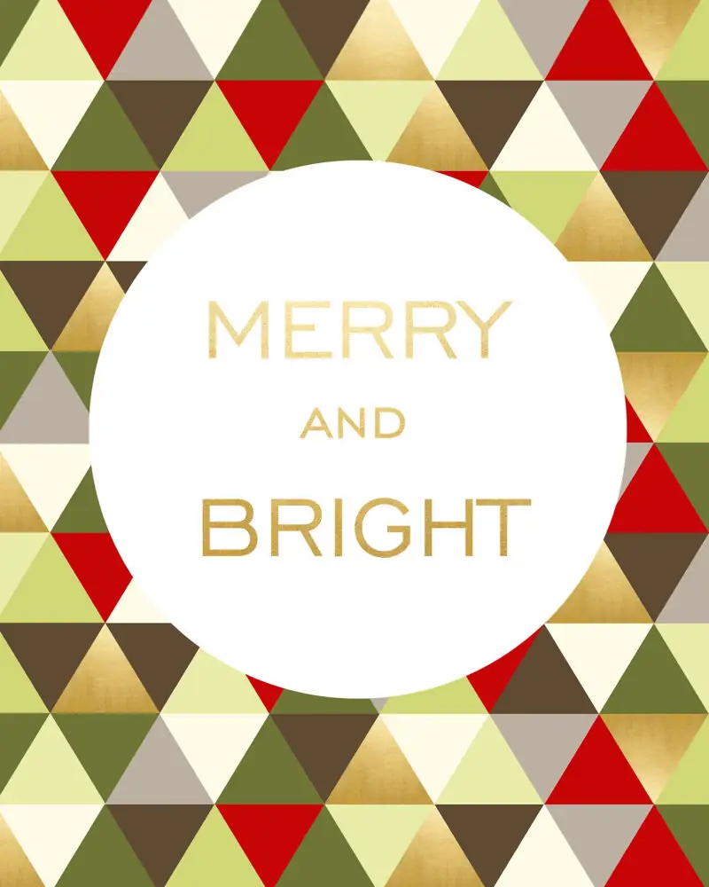 merry and bright - grafika świąteczna do wydrukowania