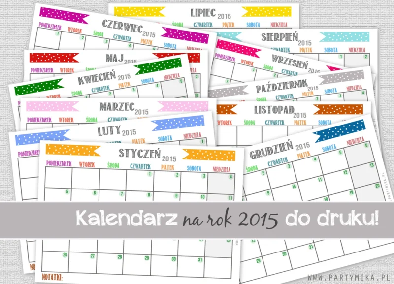Darmowe kalendarze na rok 2015 - do pobrania i wydrukowania