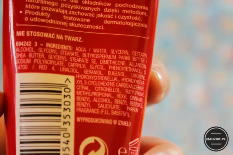 ulubieńcy grudnia - GArnier krem do rąk sklad