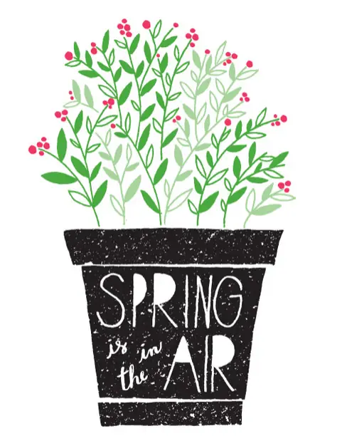 grafika wiosenna doniczka