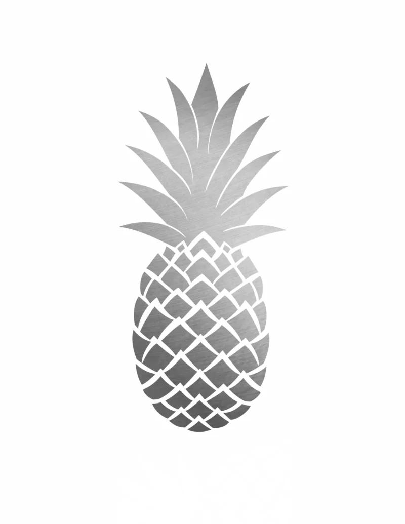 letnie grafiki do wydruku ananas srebrny
