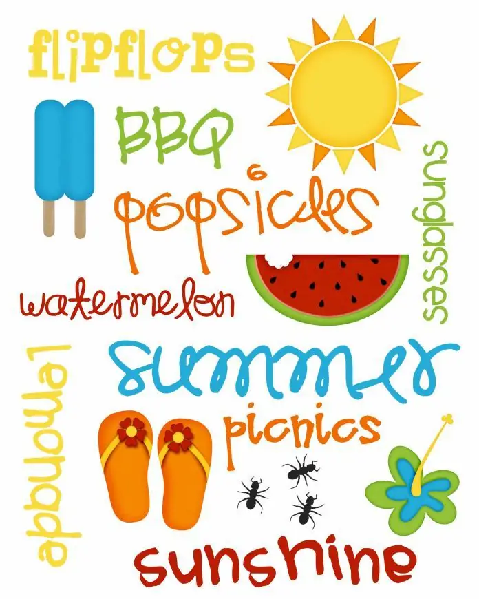 letnie grafiki do wydruku slonce