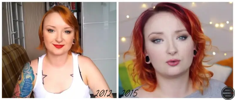 metamorfozy polskich youtuberek red lipstick monster kolaz 2012 2015
