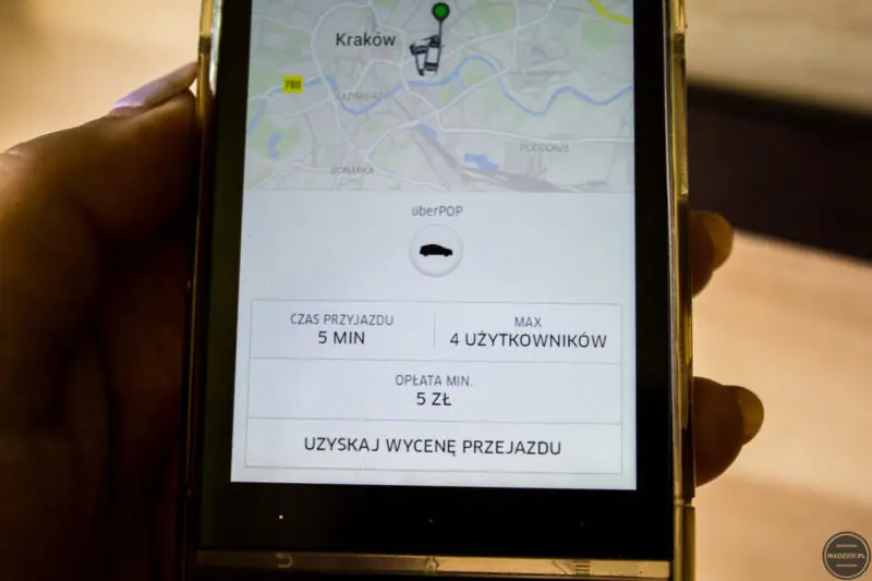 moje wrazenia z pierwszej przejzadzki uberem krakow zrzut ekarnu-2