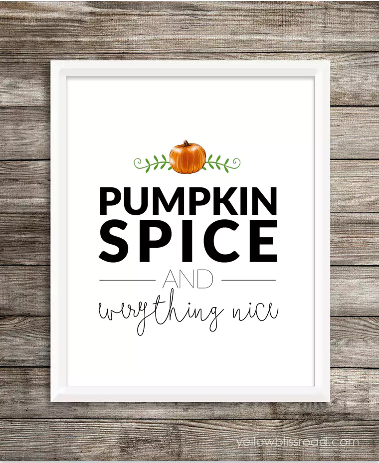 jesienne grafiki do wydrukowania pumpkin spice dynia
