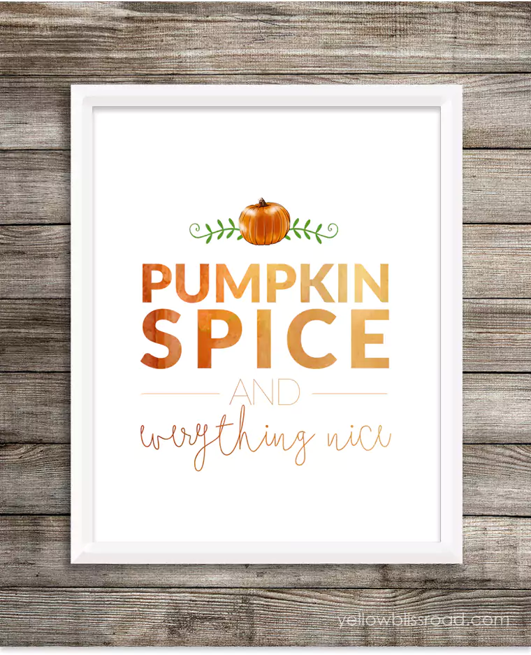 jesienne grafiki do wydrukowania pumpkin spice dynia1