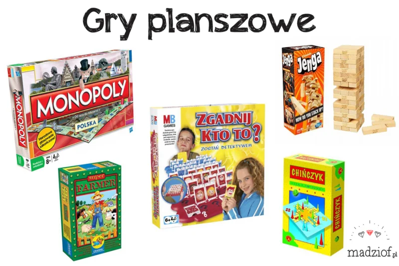 gry planszowe propozycje prezentow dla 7latka monopoly farmer zgadnij kto to chinczyk jenga