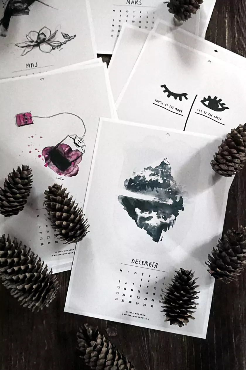 Darmowe kalendarze na 2016 rok do pobrania i wydrukowania akwarele