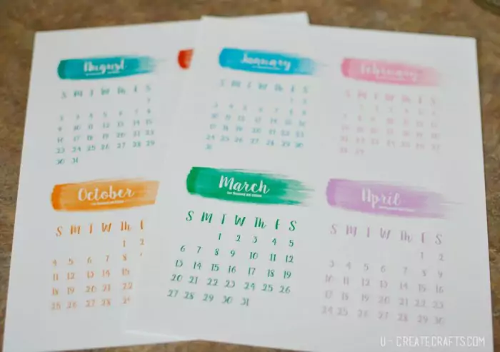 Darmowe kalendarze na 2016 rok do pobrania i wydrukowania akwarele