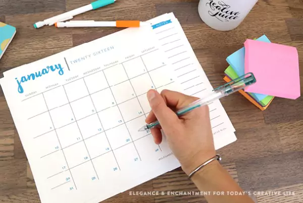 Darmowe kalendarze na 2016 rok do pobrania i wydrukowania minimalistyczne