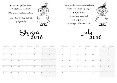 Darmowe kalendarze na 2016 rok do pobrania i wydrukowania polskie