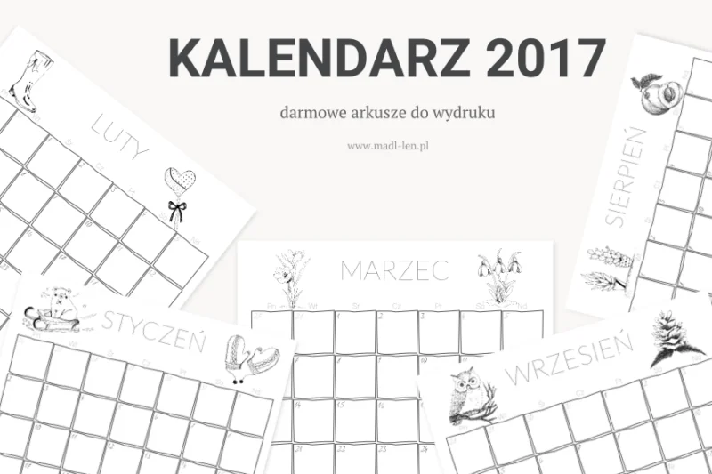 kalendarze na 2017 do pobrania i wydrukowania za darmo