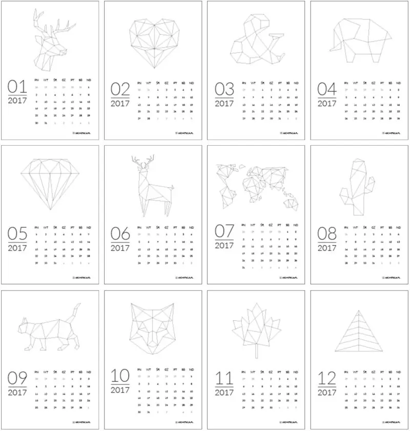 kalendarze na 2017 do pobrania i wydrukowania za darmo