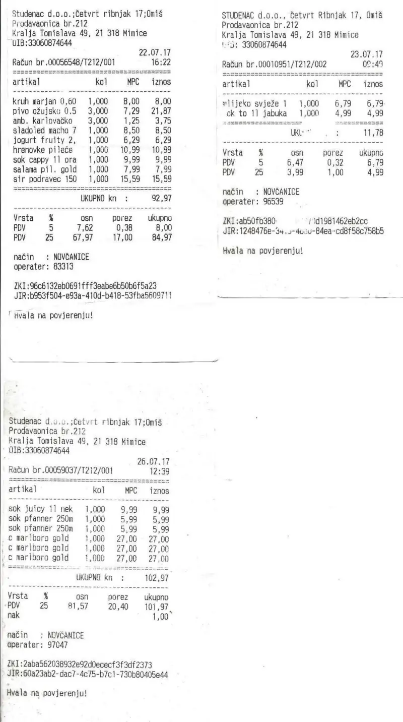 ceny w chorwacji 2017 paragon skan studenac ceny w chorwacji 2017 paragon skan studenac