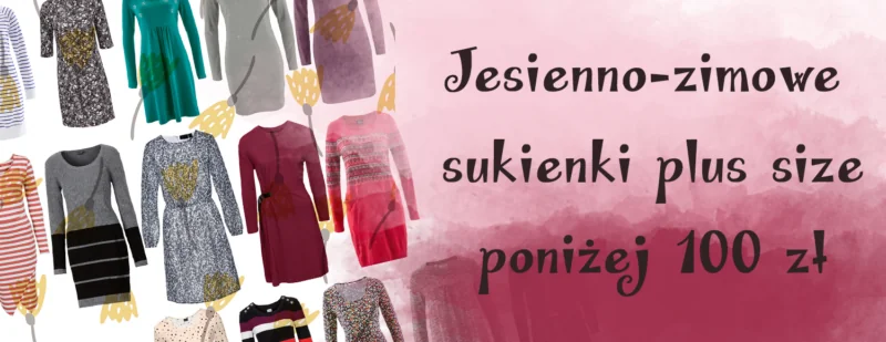 jesienno zimowe sukienki plus size ponizej 100 zl stu zlotych