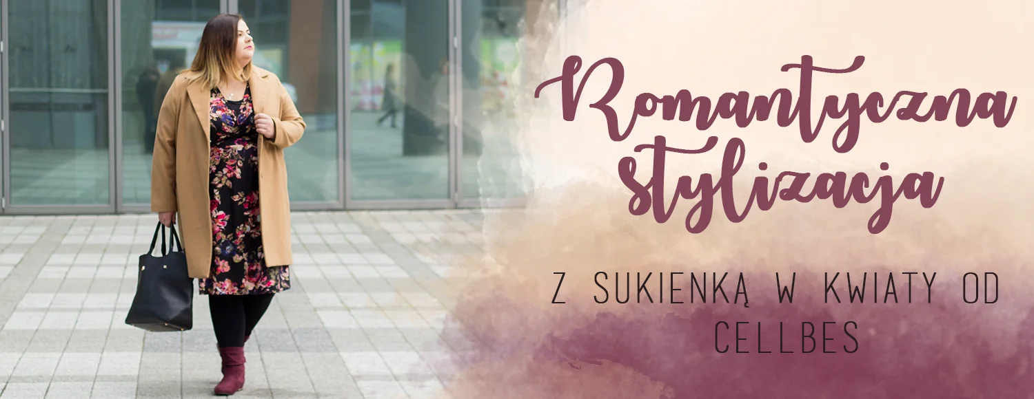 romantyczna stylizacja plus size z sukienka w kwiaty od cellbes
