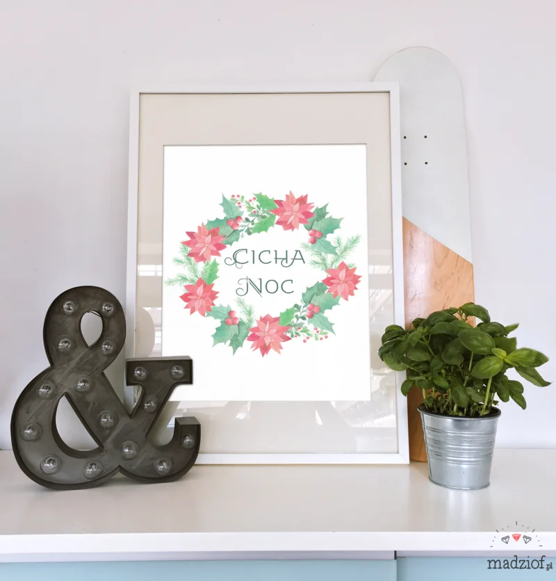 plakat do pobrania wydrukowania cicha noc swiateczny