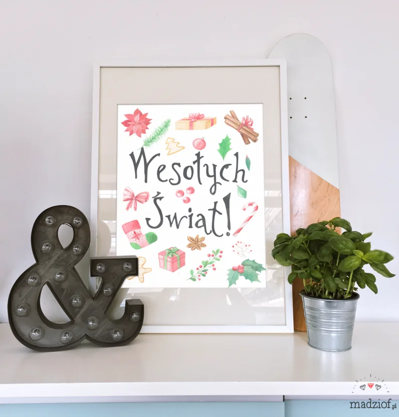 plakat do pobrania wydrukowania wesolych swiat swiateczne