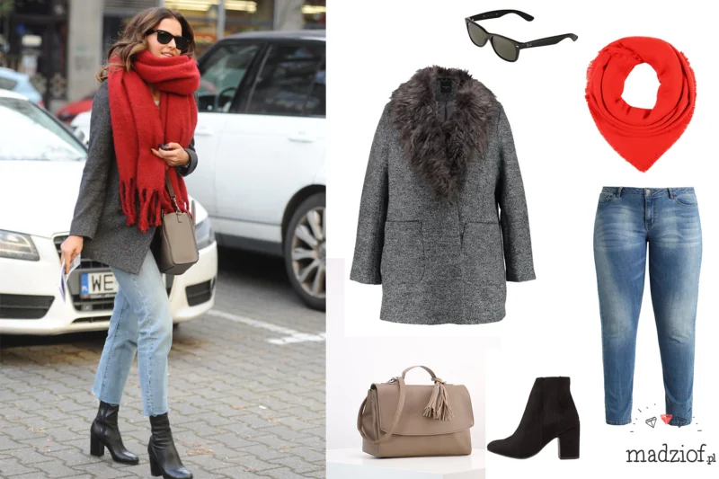 ubierz sie jak gwiazda anna lewandowska stylizacja plus size szary plaszcz dzinsy ubierz sie jak gwiazda anna lewandowska stylizacja plus size szary plaszcz dzinsy