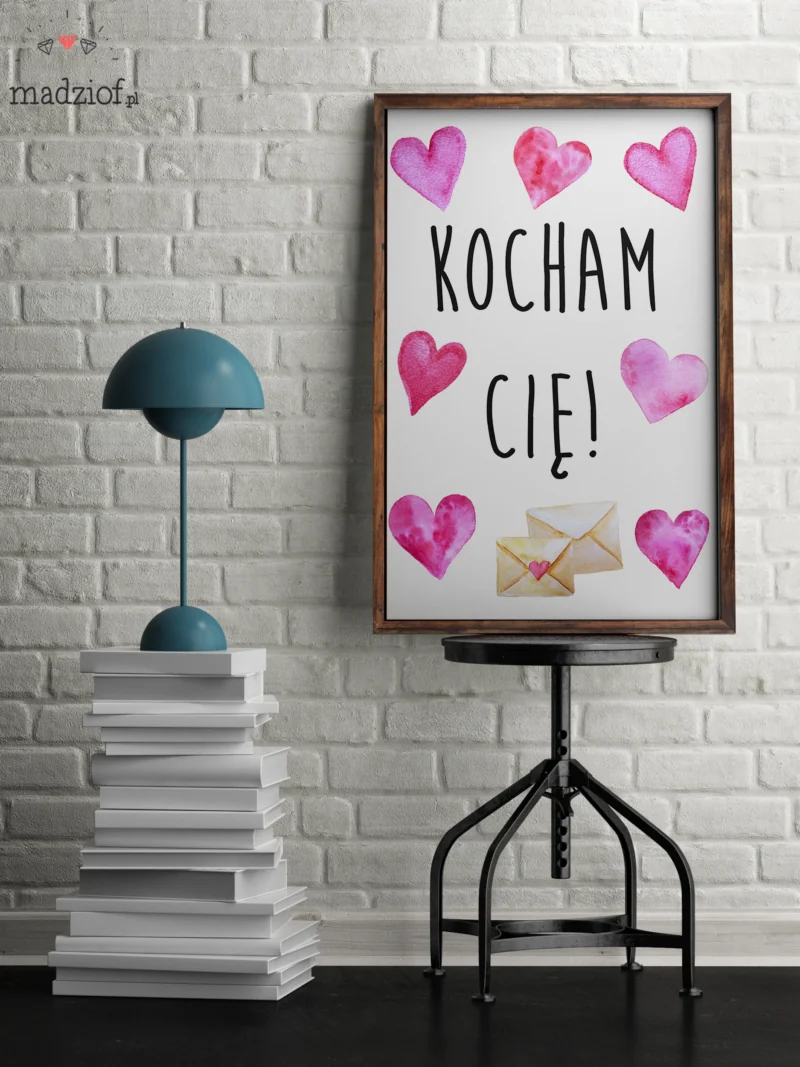 plakat za darmo do pobrania walentynki kocham cie m