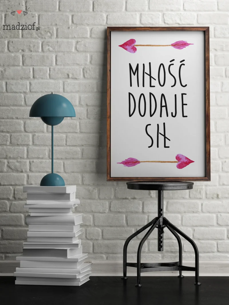 plakat za darmo do pobrania walentynki serca milosc dodaje sil m