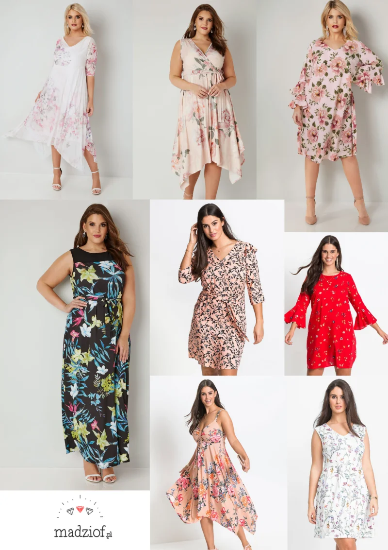sukienki w kwiaty w rozmiarze plus size duzy rozmiar na wiosne i lato yours cellbes bonprix