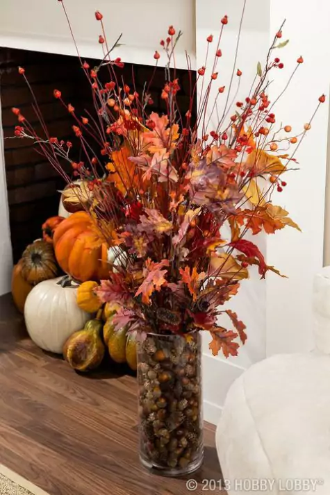 dekoracje z lisci do domu na jesien