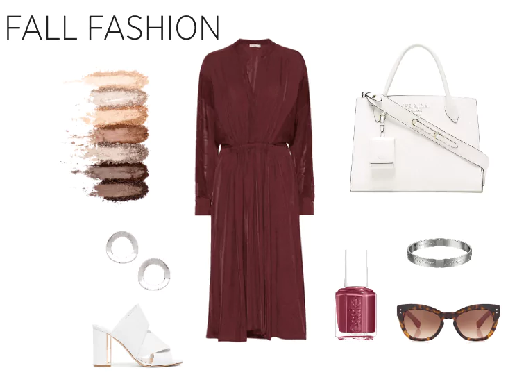 jaki kolor dodatkow wybrac do bordowej sukienki biel bialy