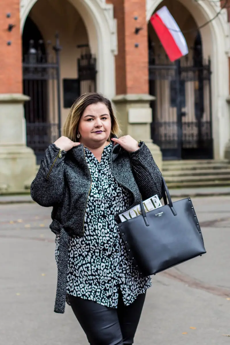 skorzane spodnie plus size tunika cellbes ramoneska yum yum torebka nicole lee kolczyki kohha