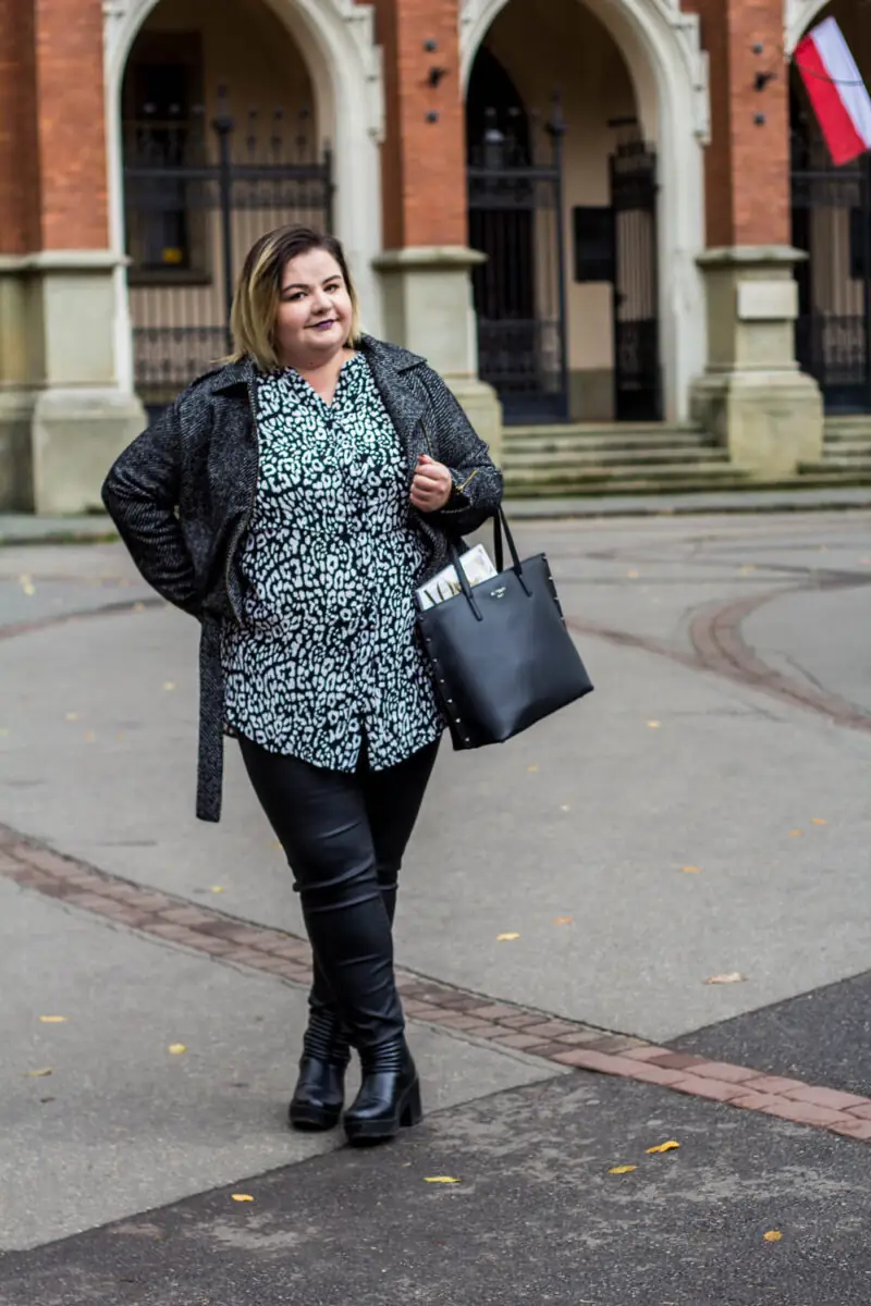 skorzane spodnie plus size tunika cellbes ramoneska yum yum torebka nicole lee kolczyki kohha