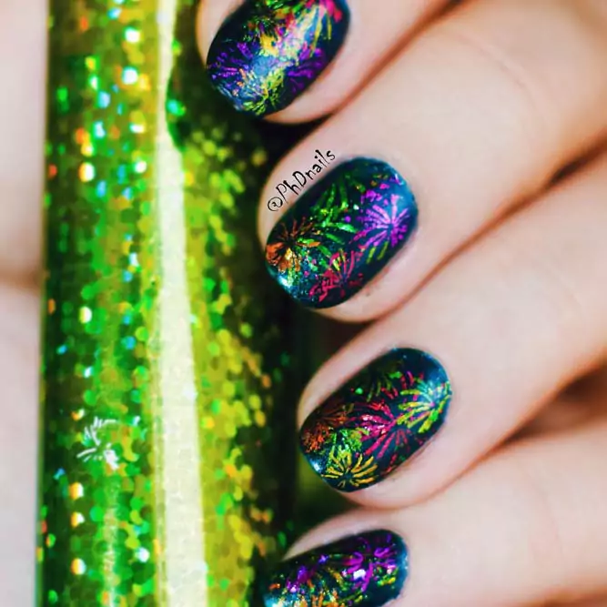 pomysly i inspiracje na sylwestrowe paznokcie na sylwestra kolor kolorowe