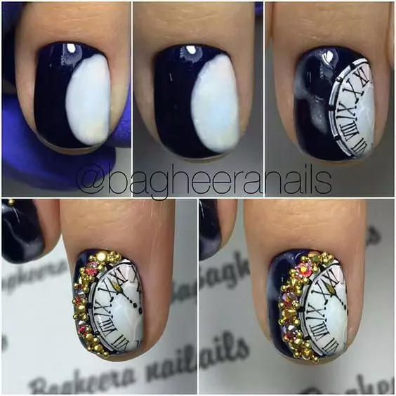 pomysly i inspiracje na sylwestrowe paznokcie na sylwestra wzor wzorek