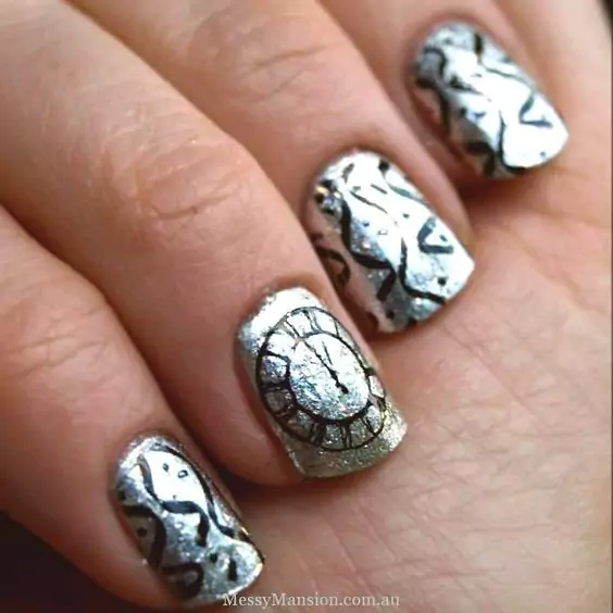 pomysly i inspiracje na sylwestrowe paznokcie na sylwestra wzor wzorek